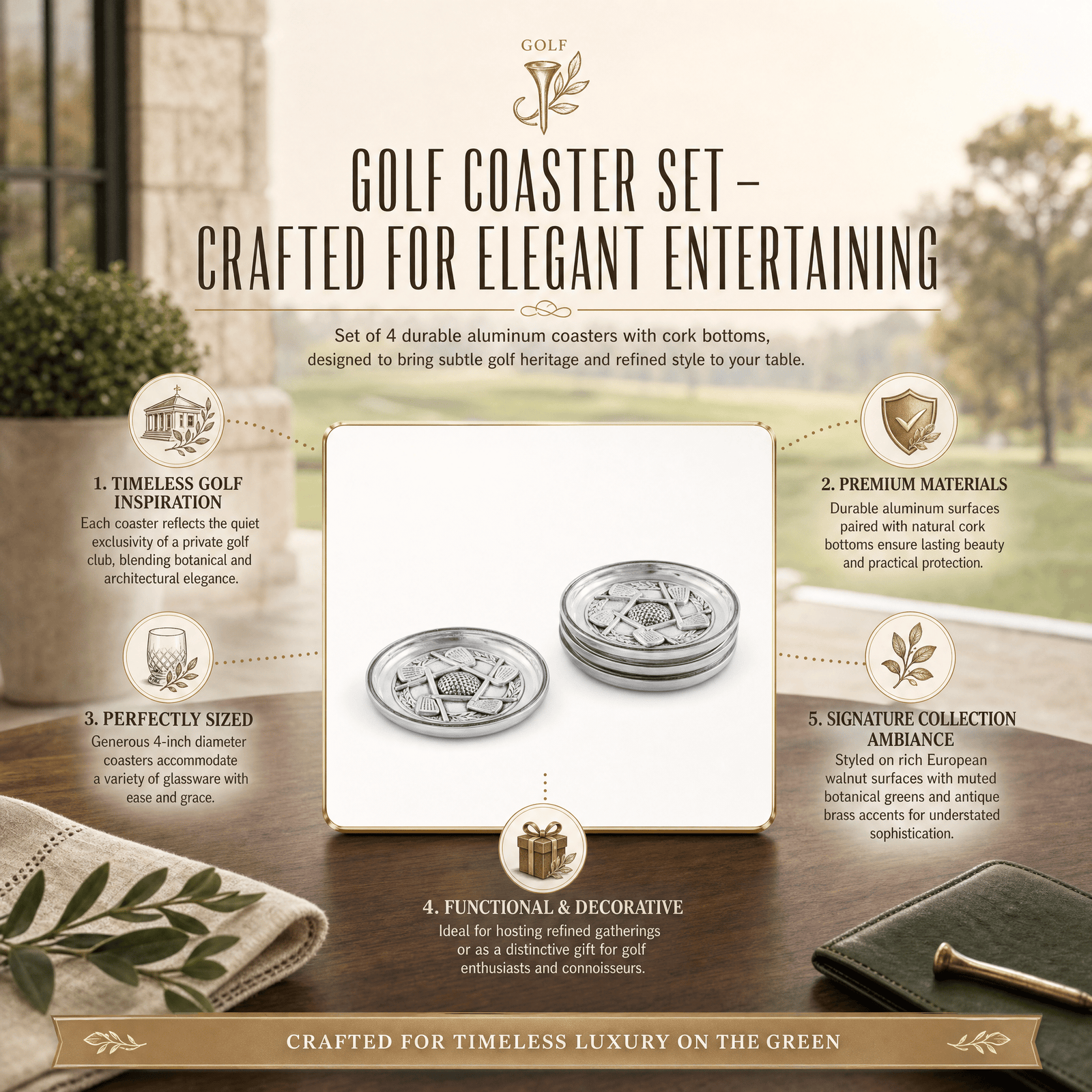 Golf Coaster Set - Set of 4 11