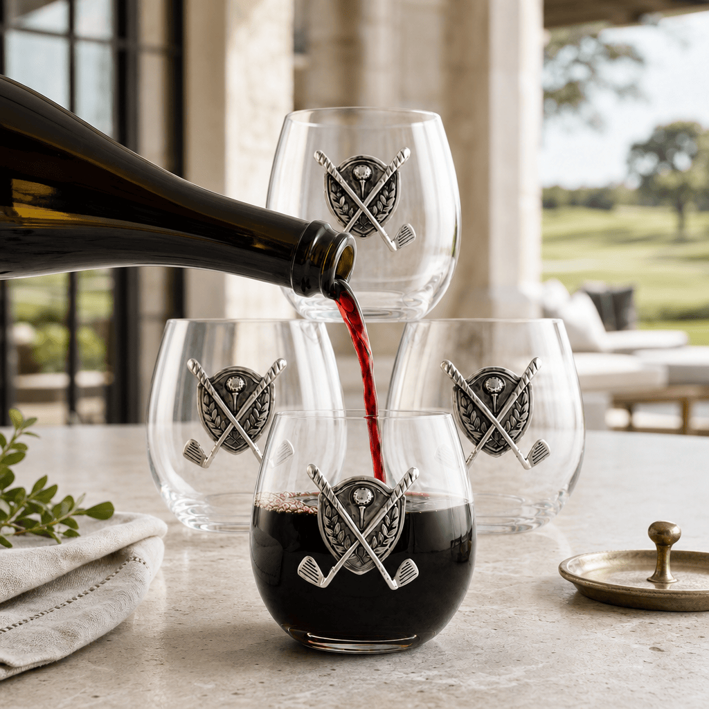Golf Stemless Wine Glasses - Set of 4 2