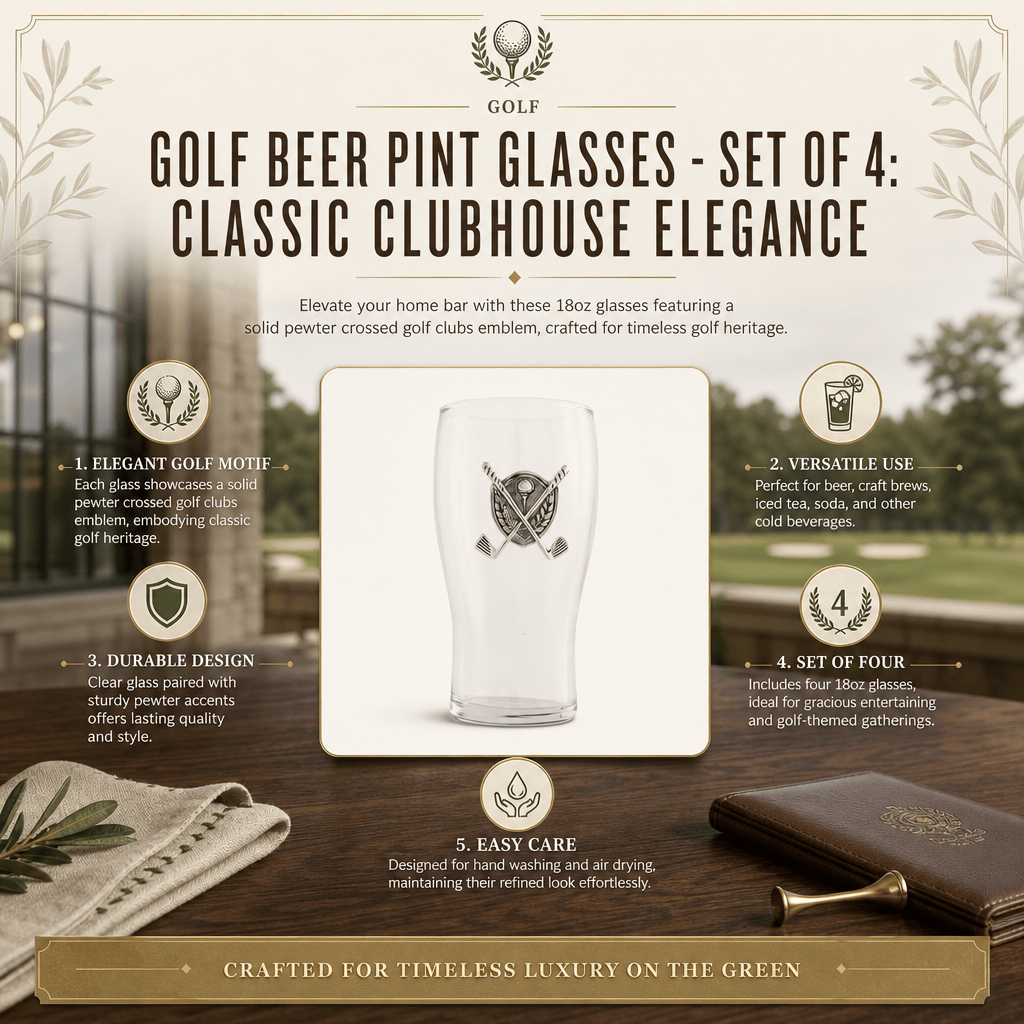 Golf Beer Pint Glasses - Set of 4 4