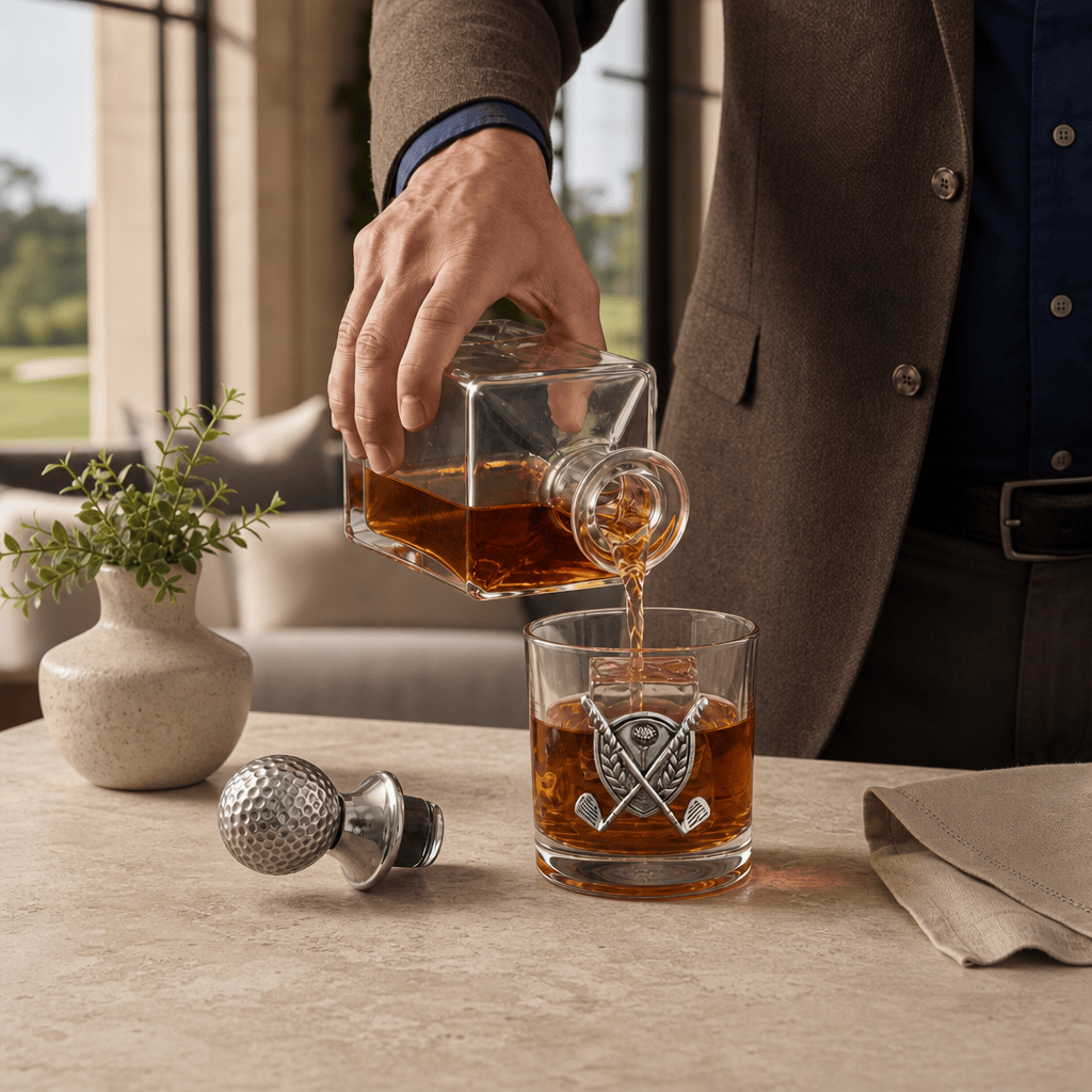 Golf Decanter Set with Pair Glasses 3