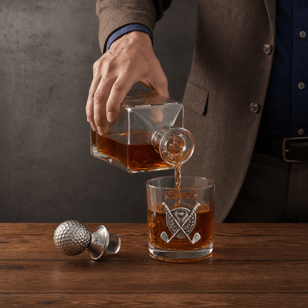 Golf Decanter Set with Pair Glasses 11