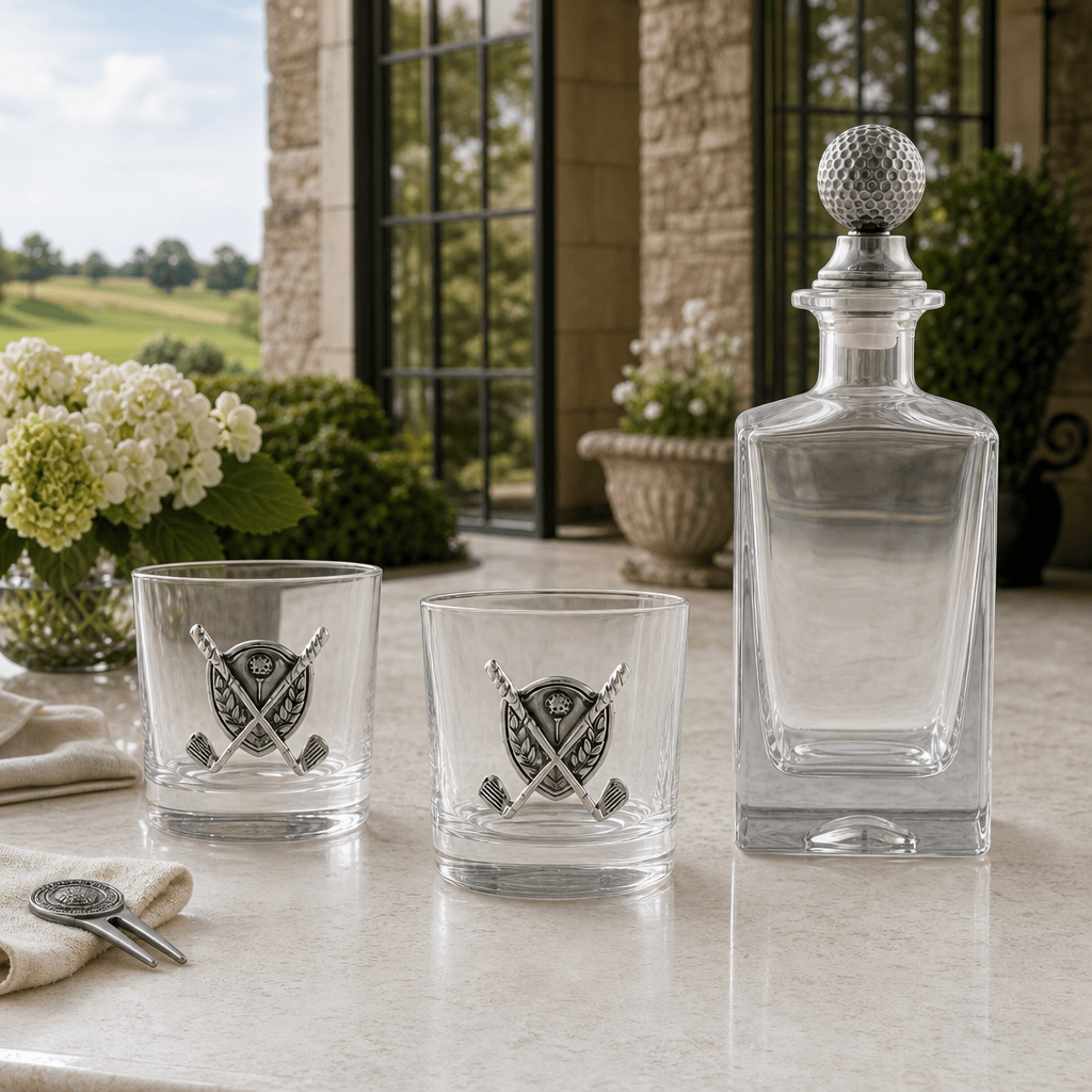 Golf Decanter Set with Pair Glasses 8