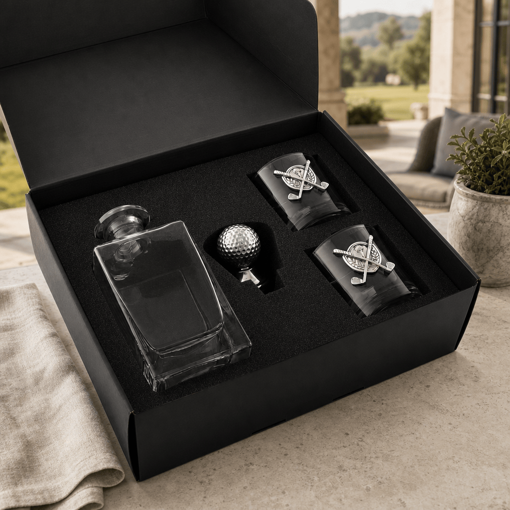 Golf Decanter Set with Pair Glasses 5