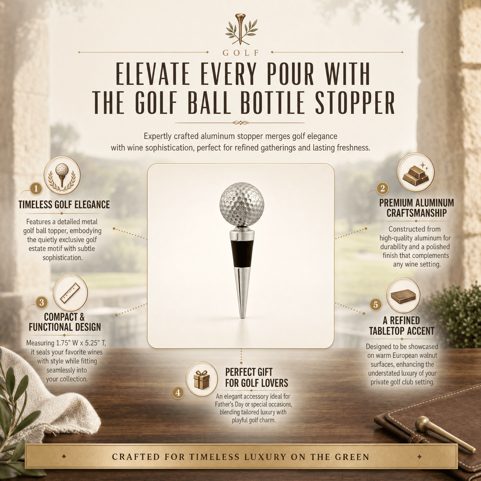 Golf Ball Bottle Stopper 9
