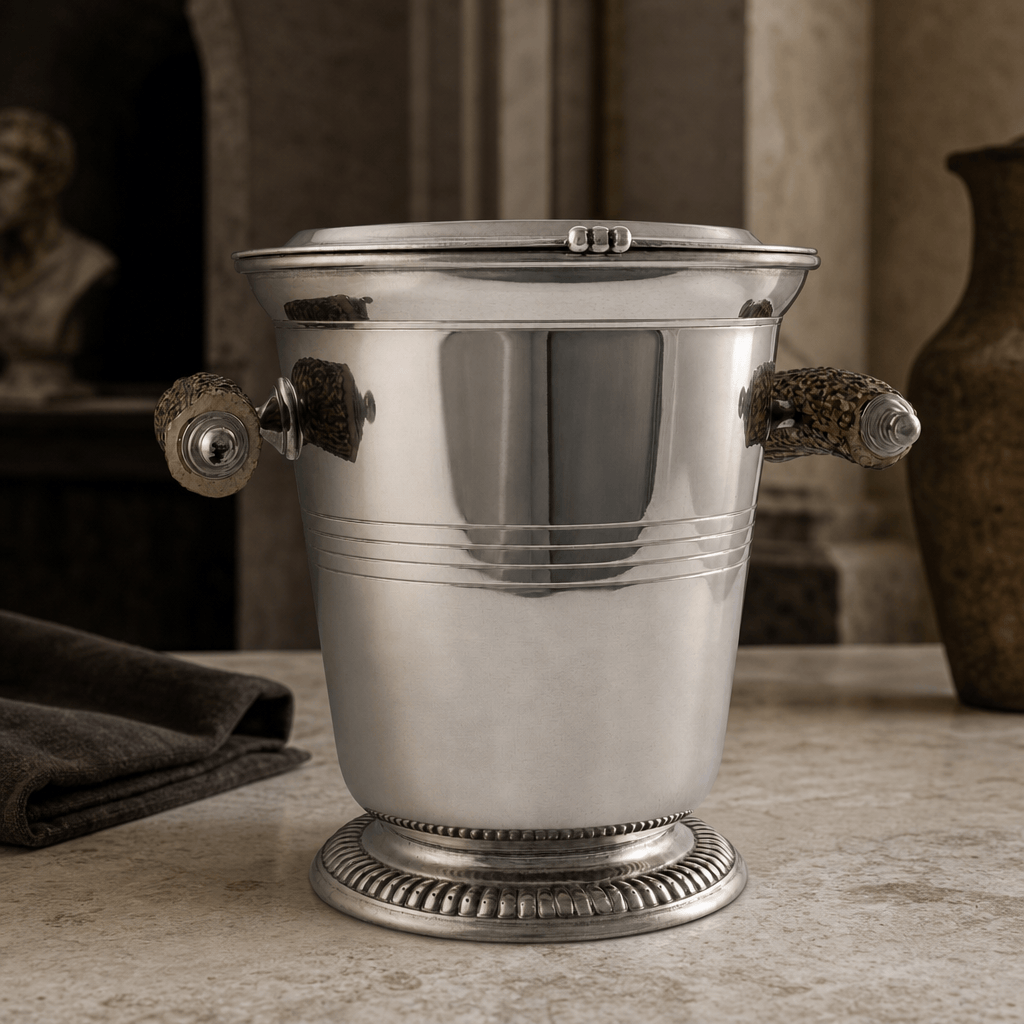 Pewter Ice Bucket with Antler Handles 5