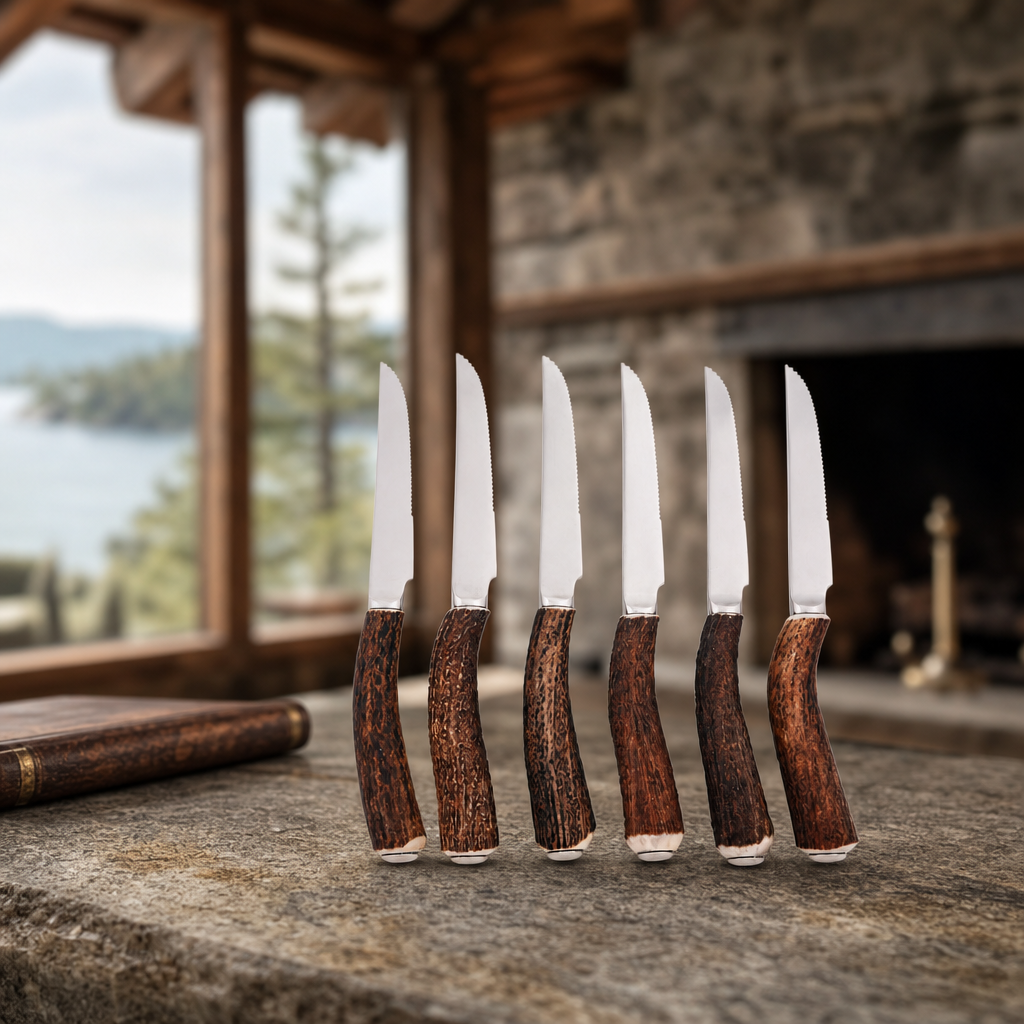 Natural Antler Steak Knife Set 2