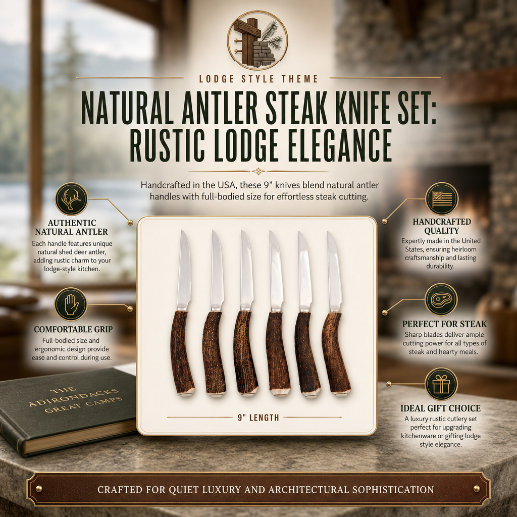 Natural Antler Steak Knife Set 4