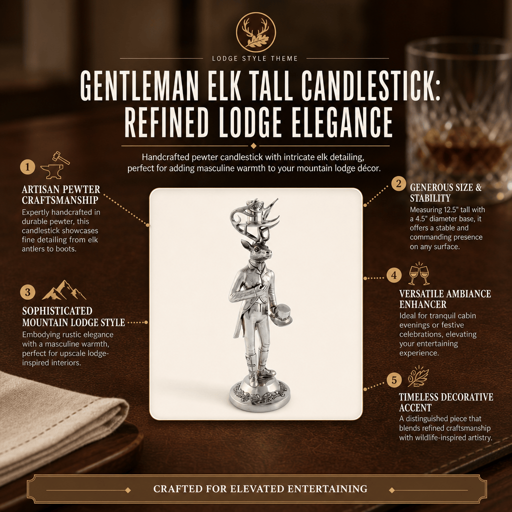Gentleman Elk Tall Candlestick 11
