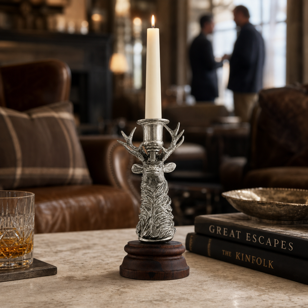 Pewter Elk 1 Taper Candlestick 7