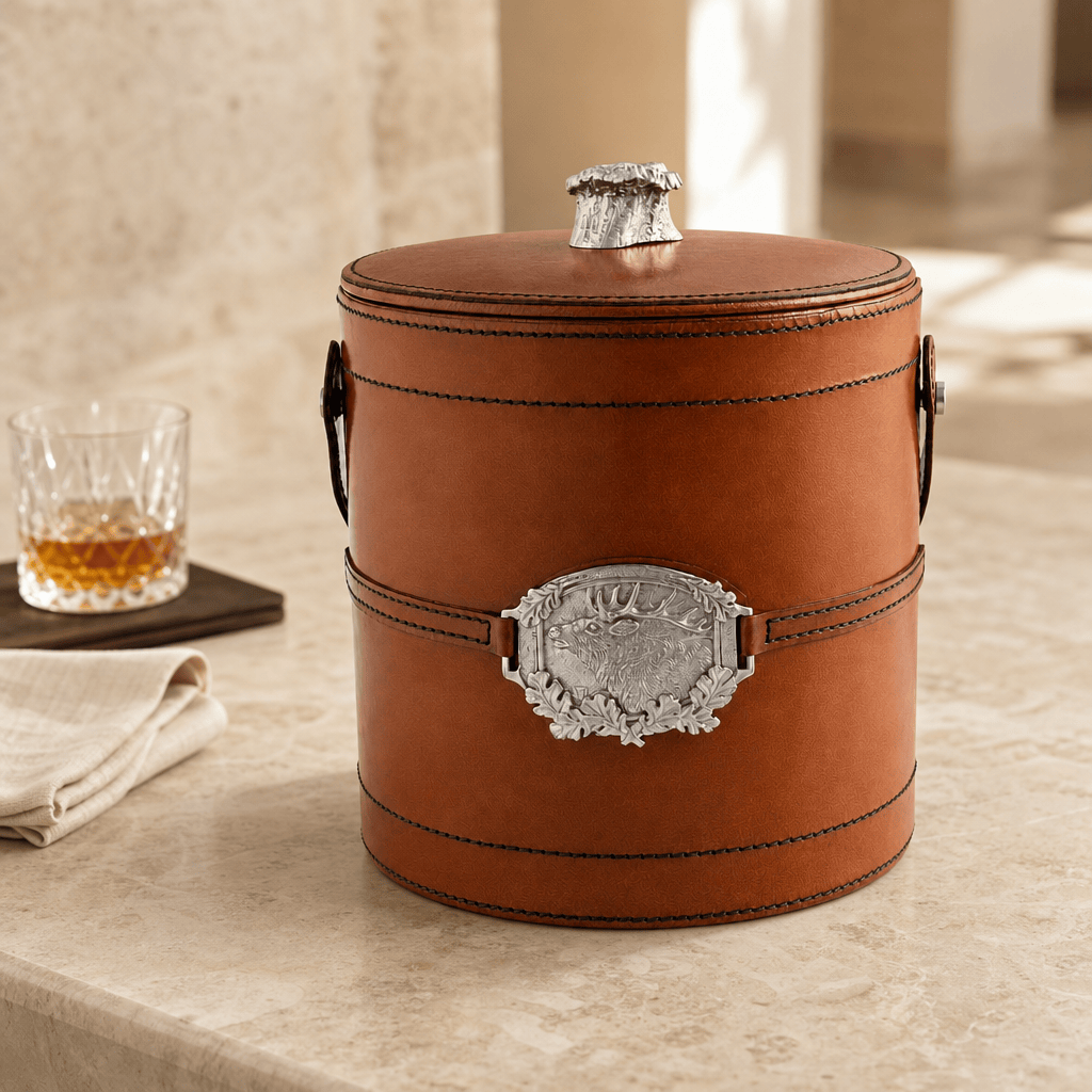 Leather Elk Ice Bucket 3