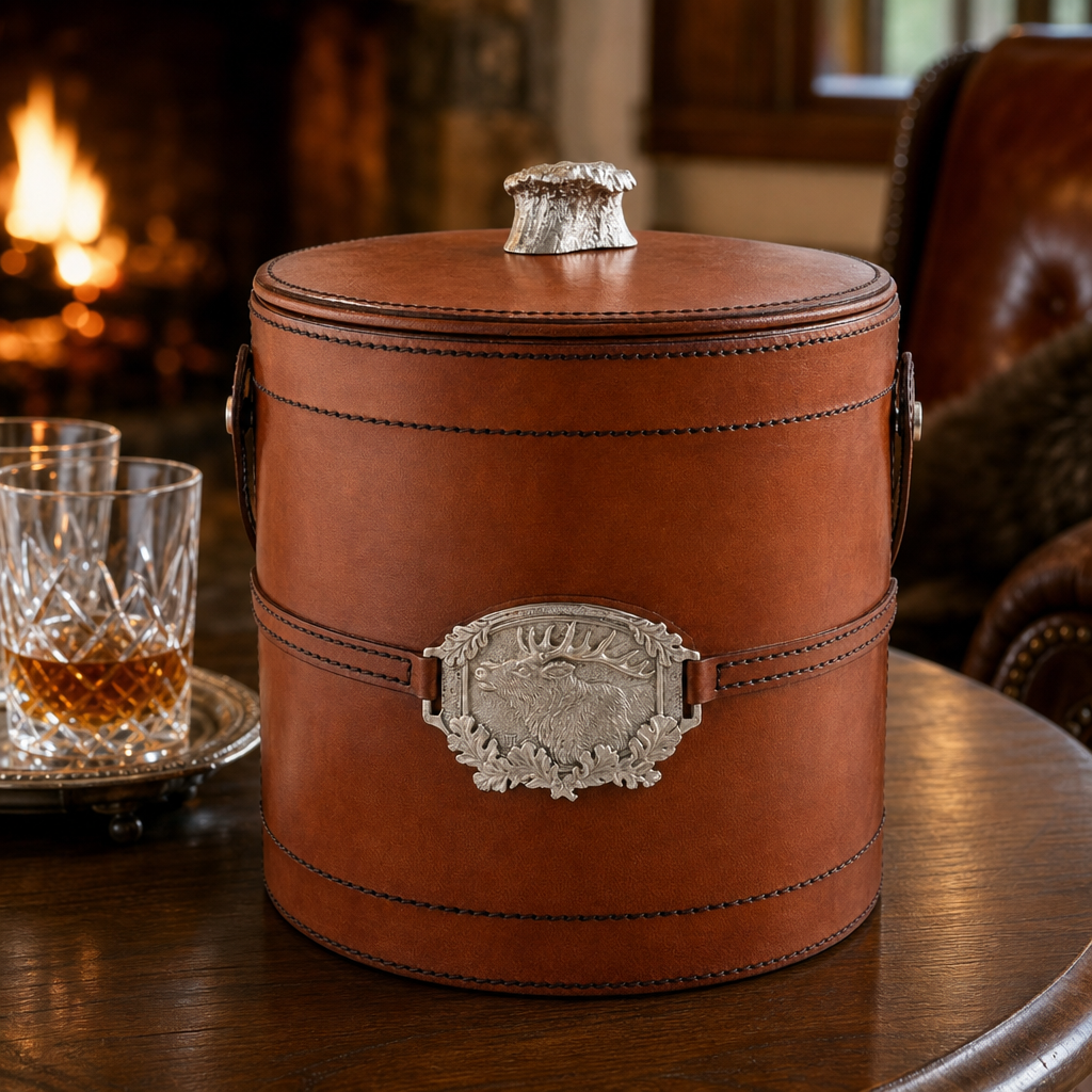 Leather Elk Ice Bucket 8