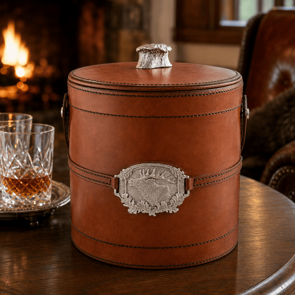 Leather Elk Ice Bucket 8