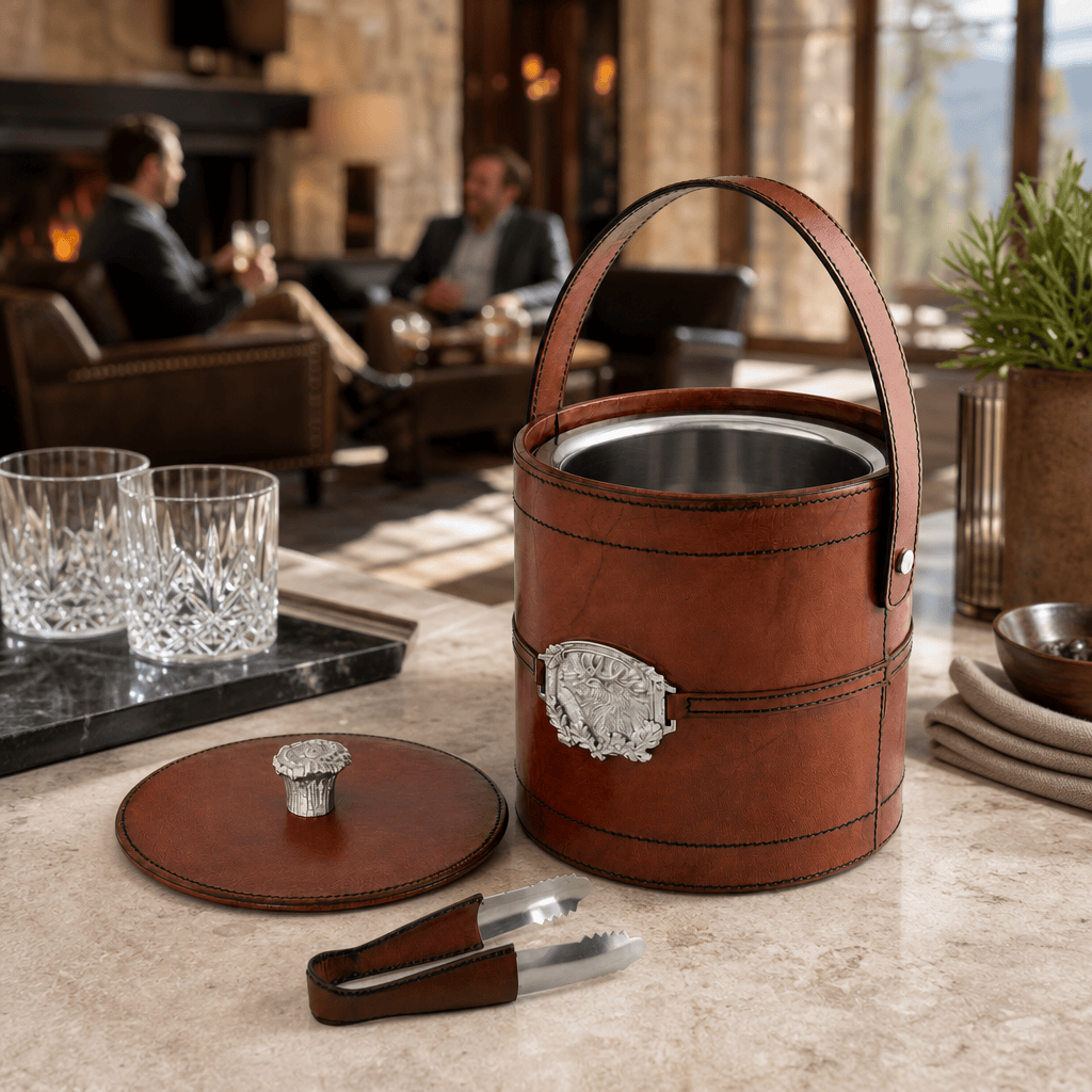 Leather Elk Ice Bucket 6