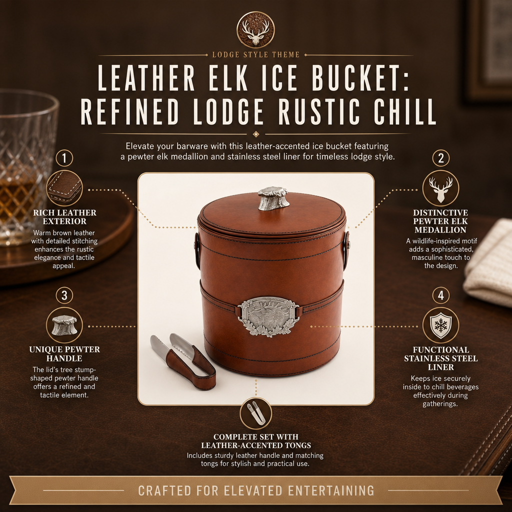 Leather Elk Ice Bucket 9