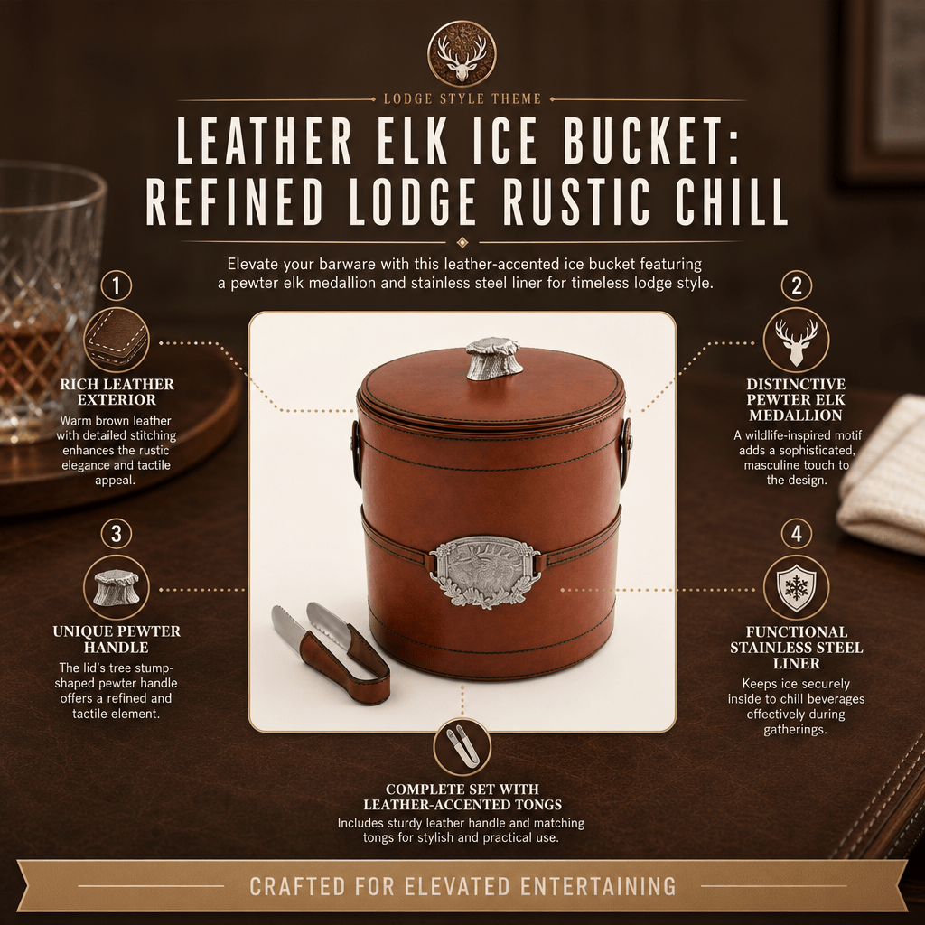 Leather Elk Ice Bucket 9