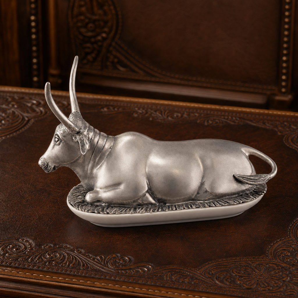 Pewter Longhorn Steer Butter Dish 4