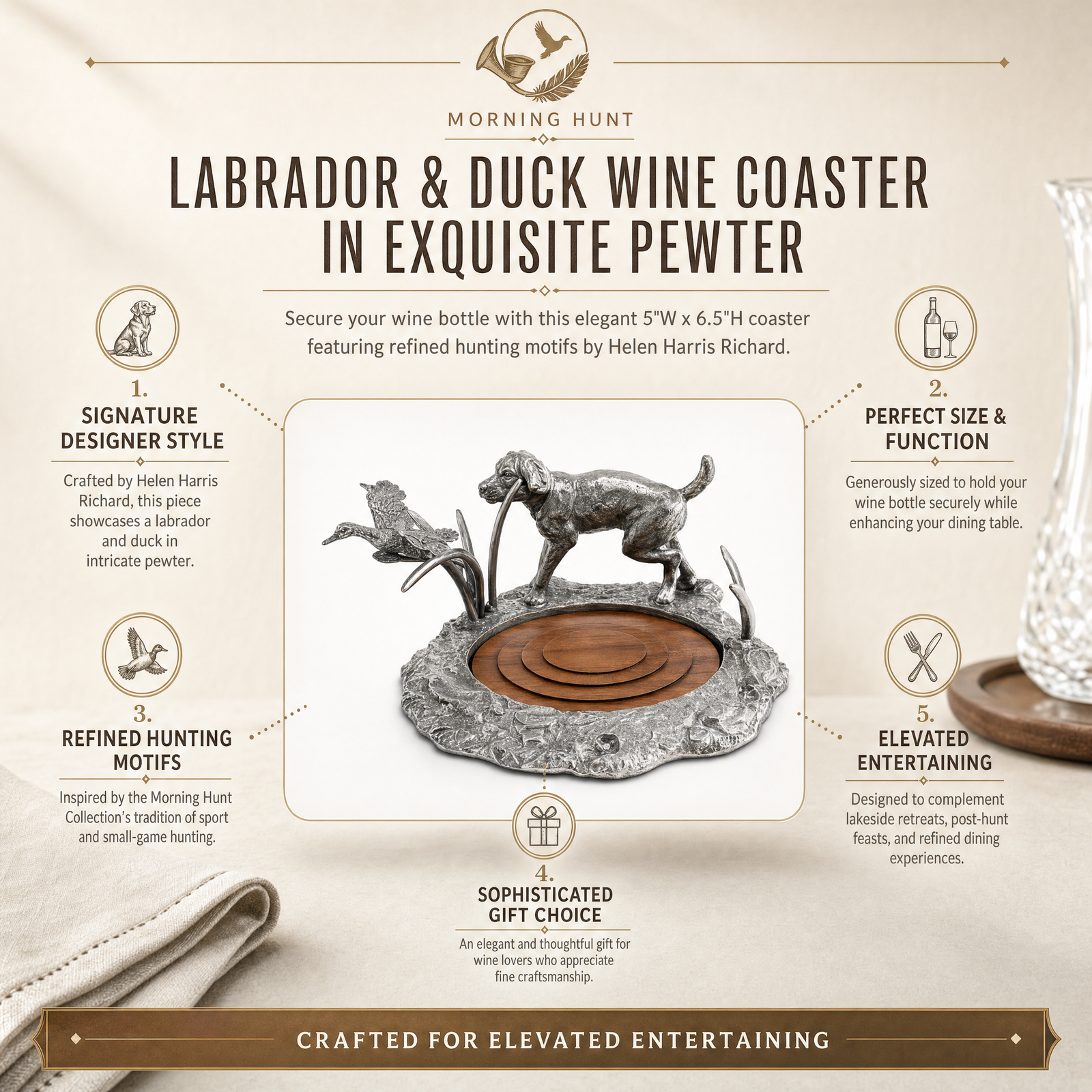 Labrador & Duck Wine Coaster 11