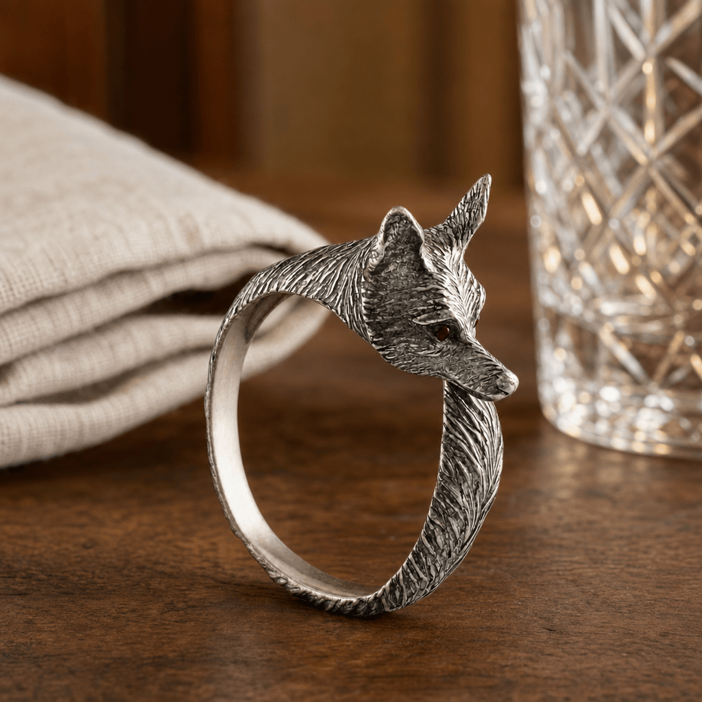 Pewter Fox Napkin Ring 2