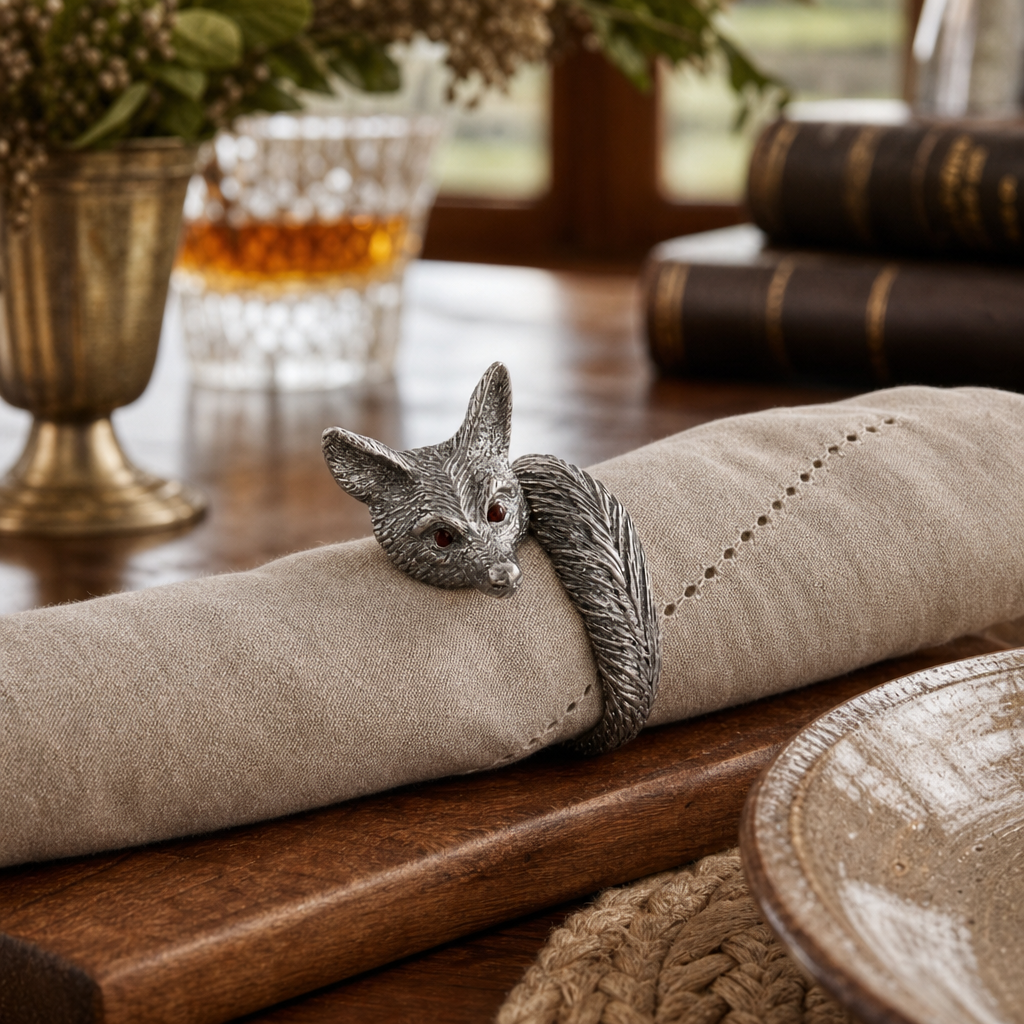 Pewter Fox Napkin Ring 7