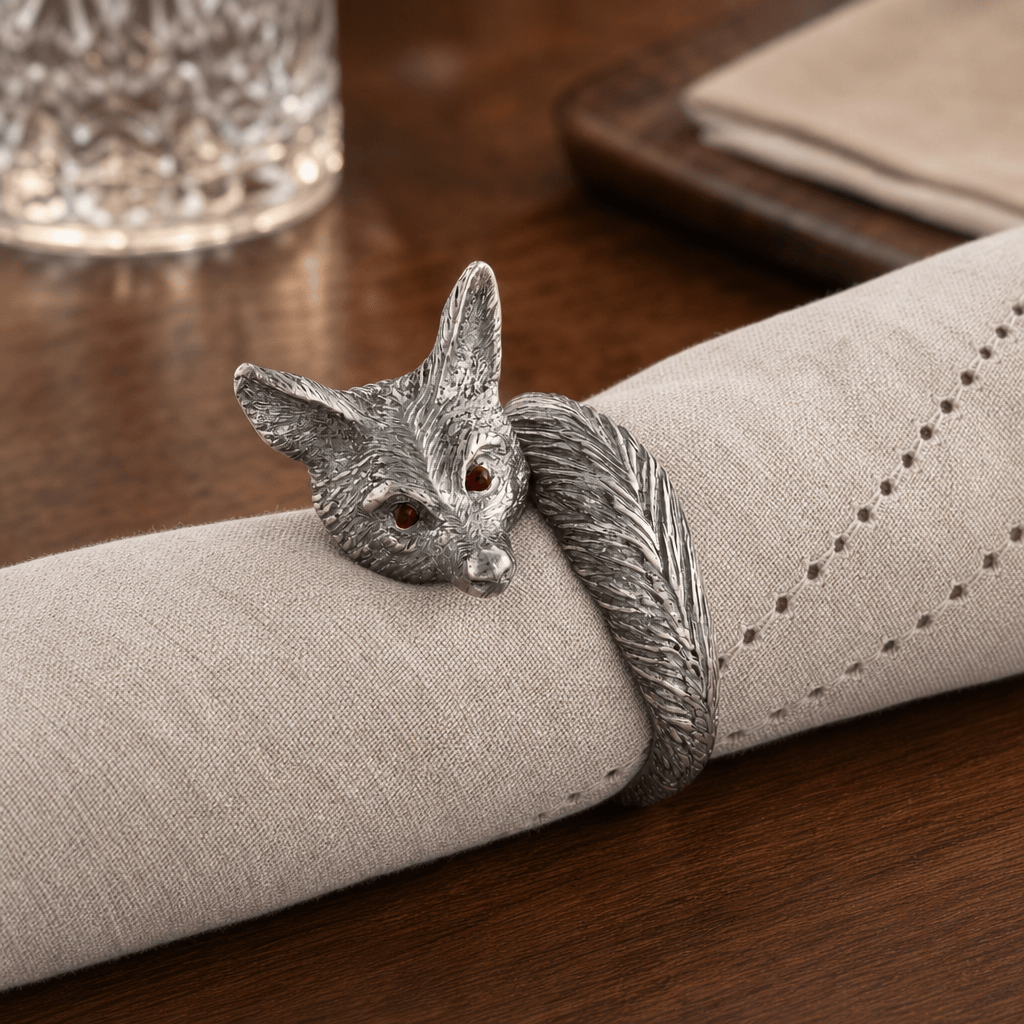Pewter Fox Napkin Ring 3