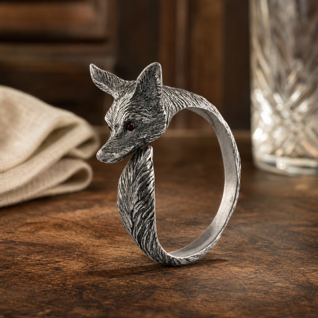 Pewter Fox Napkin Ring 4