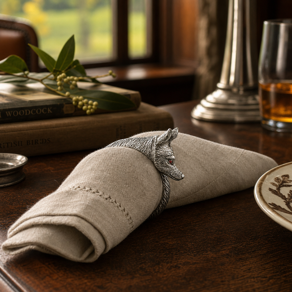 Pewter Fox Napkin Ring 9