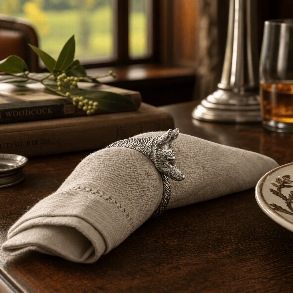 Pewter Fox Napkin Ring 9