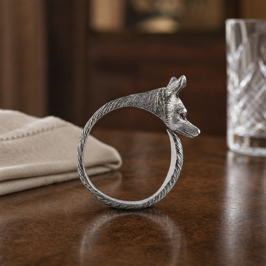 Pewter Fox Napkin Ring 5