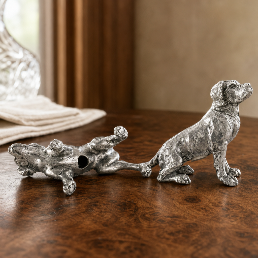 Pewter Spaniel Salt & Pepper Set 5