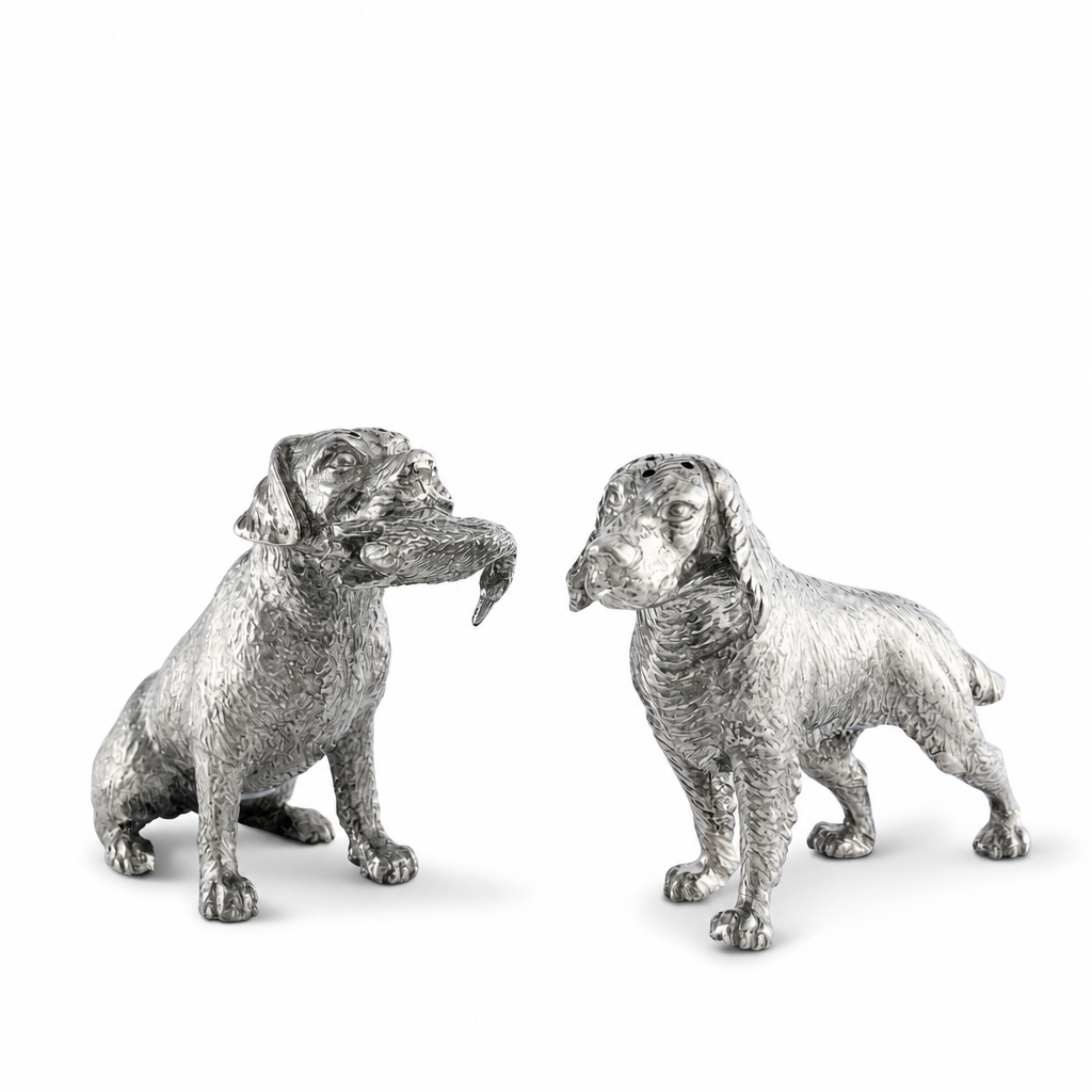 Pewter Hunting Dogs Salt & Pepper Set 1