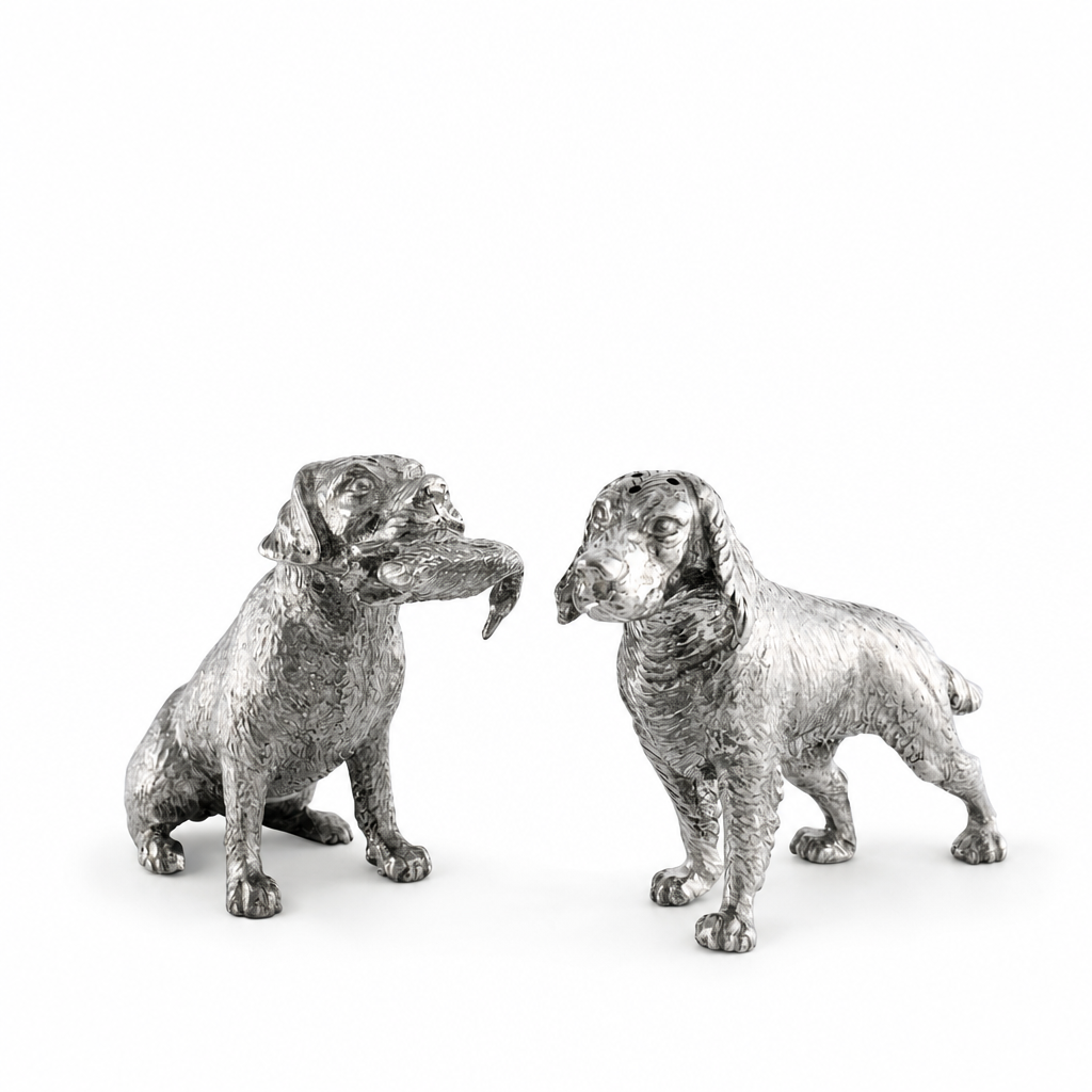 Pewter Hunting Dogs Salt & Pepper Set 1