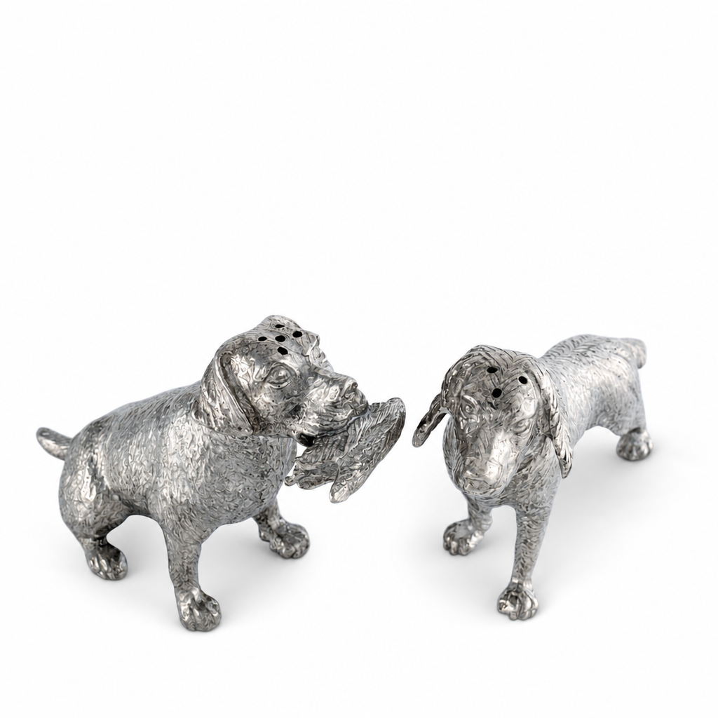 Pewter Hunting Dogs Salt & Pepper Set 11
