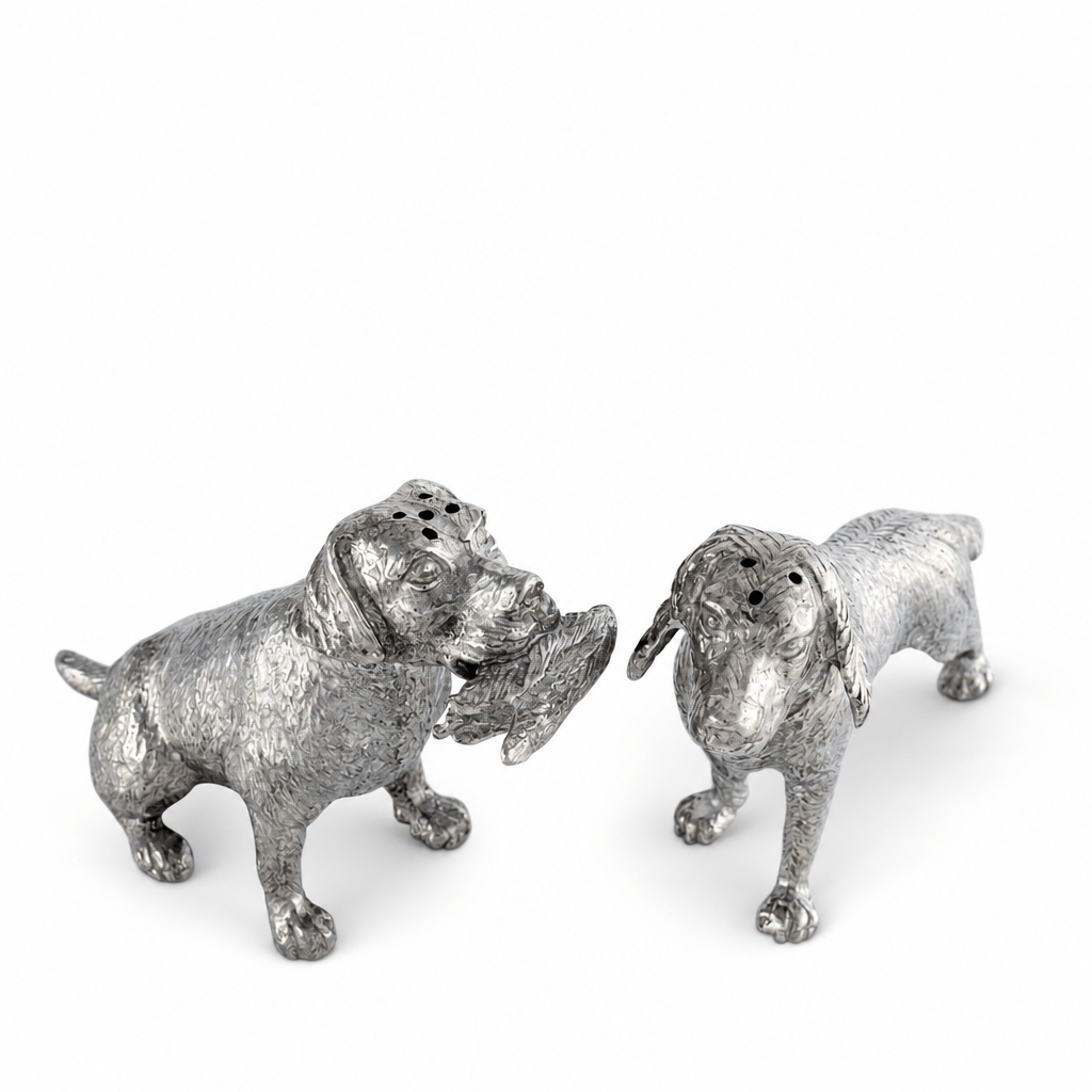 Pewter Hunting Dogs Salt & Pepper Set 11