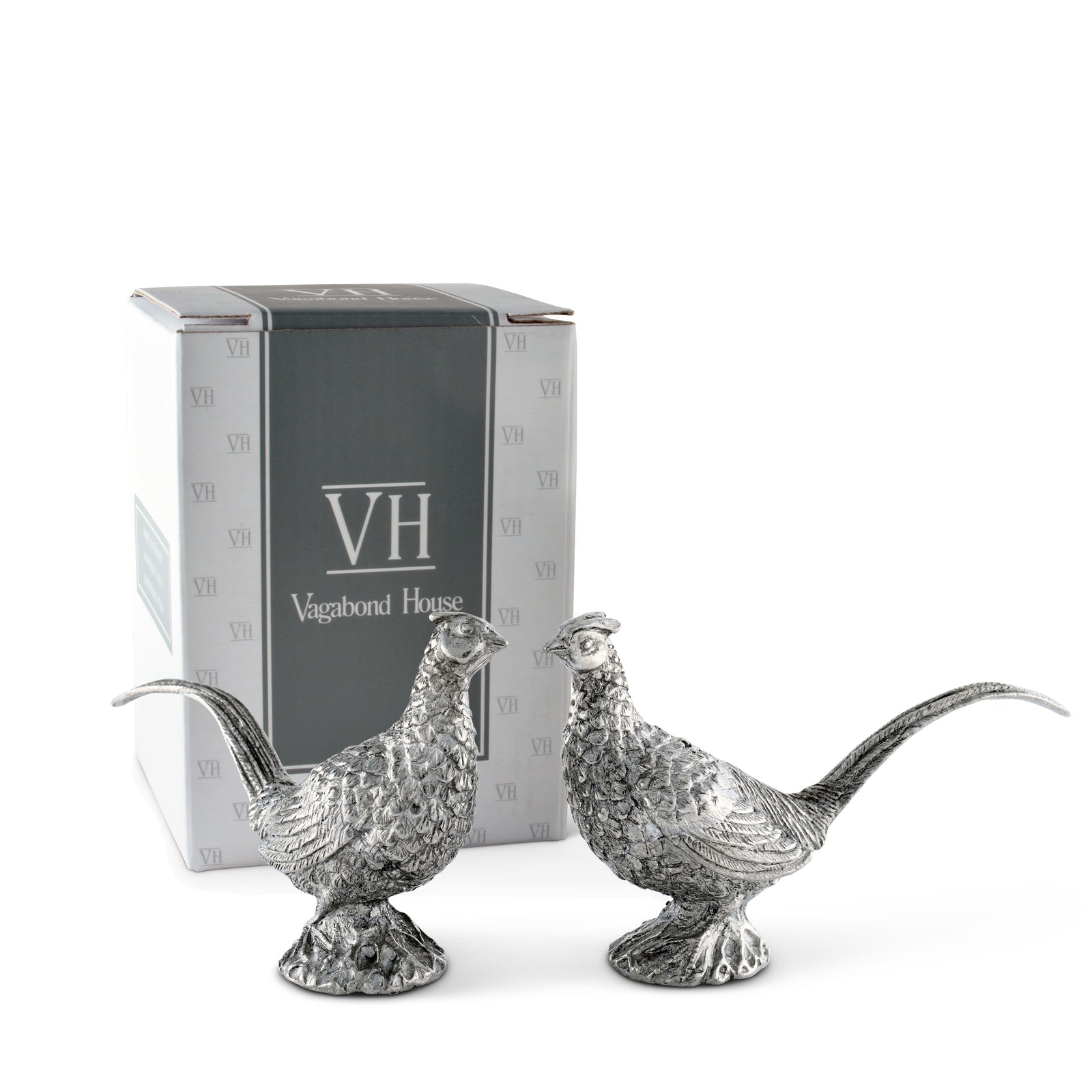 Pewter Pheasants Salt & Pepper Set 8