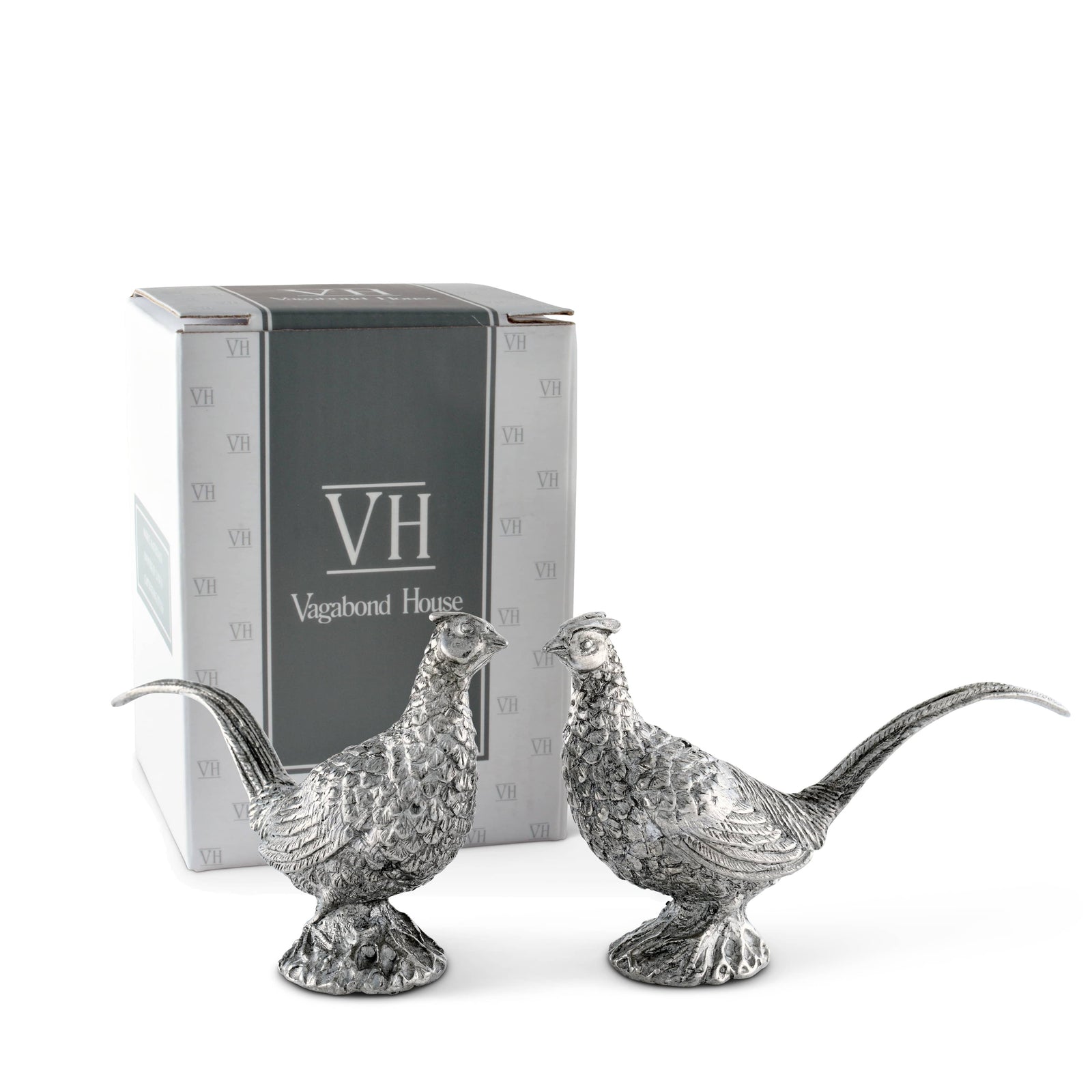 Pewter Pheasants Salt & Pepper Set 8