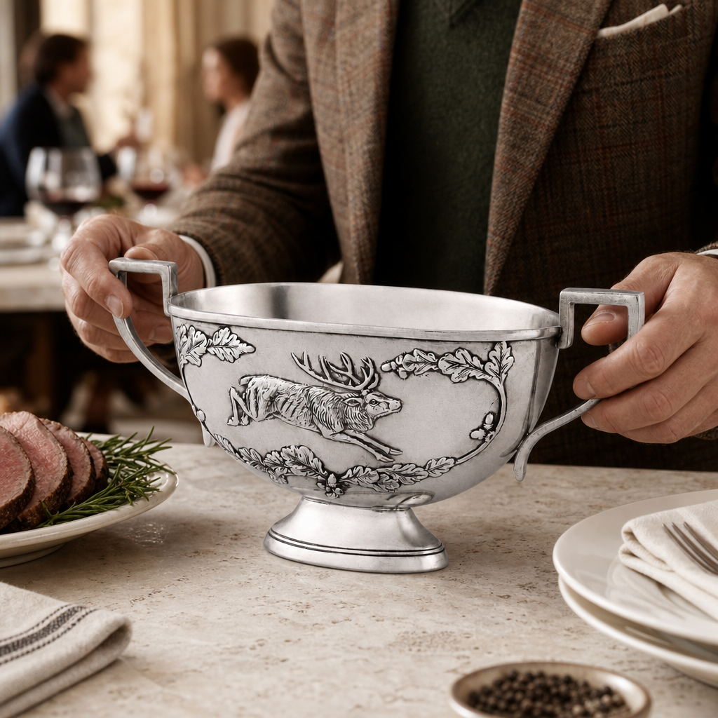 Noble Elk Pewter Gravy Boat 6