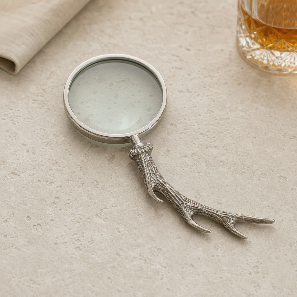 Pewter Antler Handle Magnifier 4 inches 2