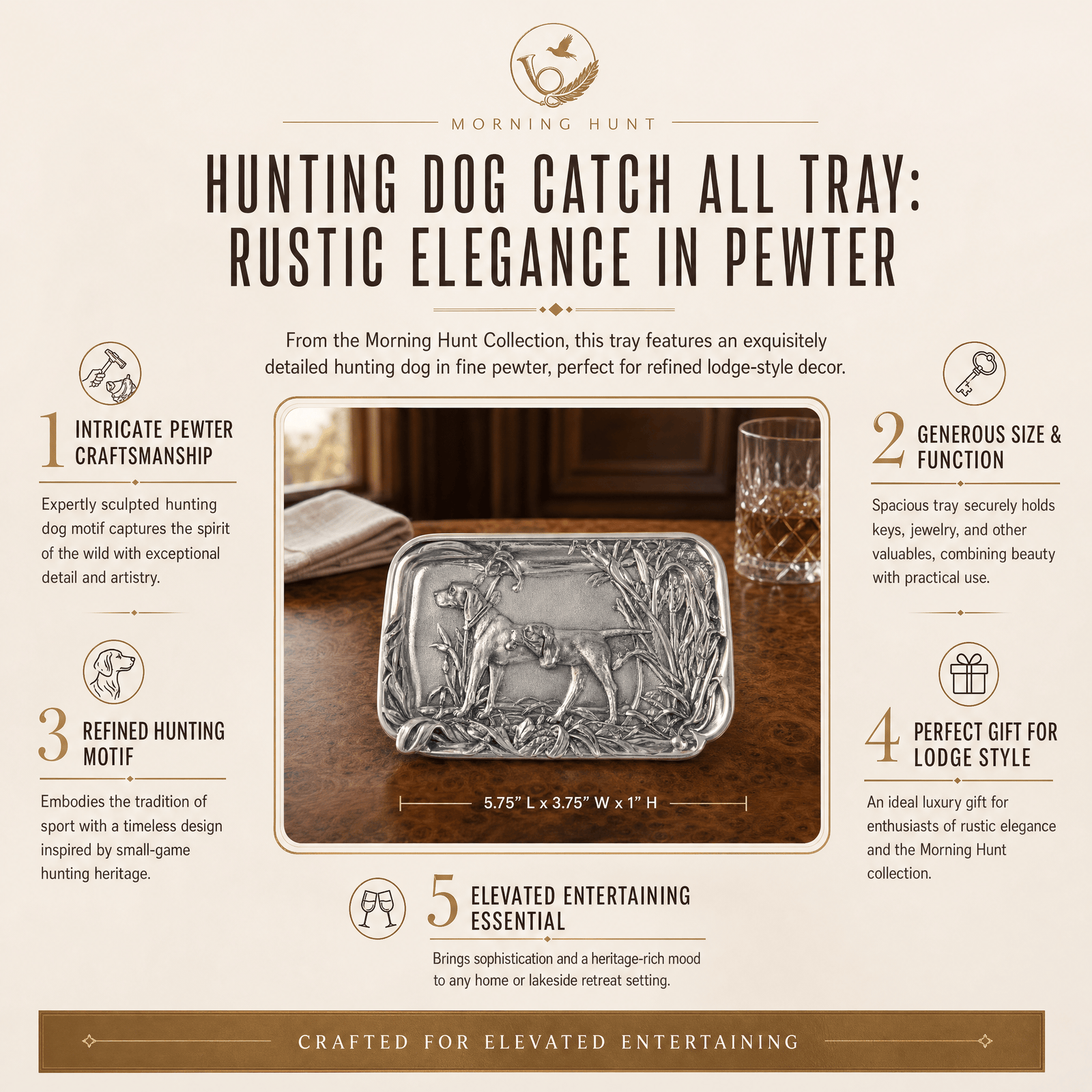 Hunting Dog Catch All Tray 10