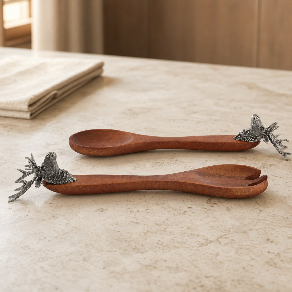 Elk Head Salad Servers 3