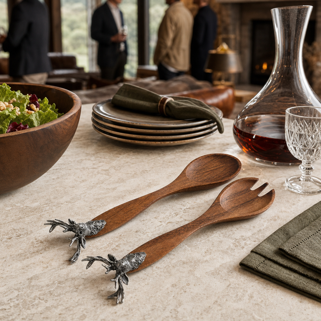 Elk Head Salad Servers 8
