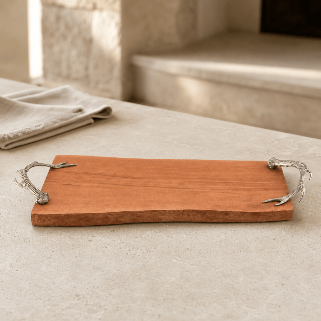 Pewter Antler Handle Charcuterie Board 2