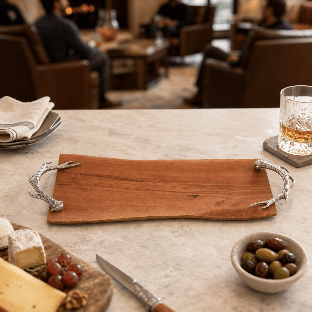 Pewter Antler Handle Charcuterie Board 5