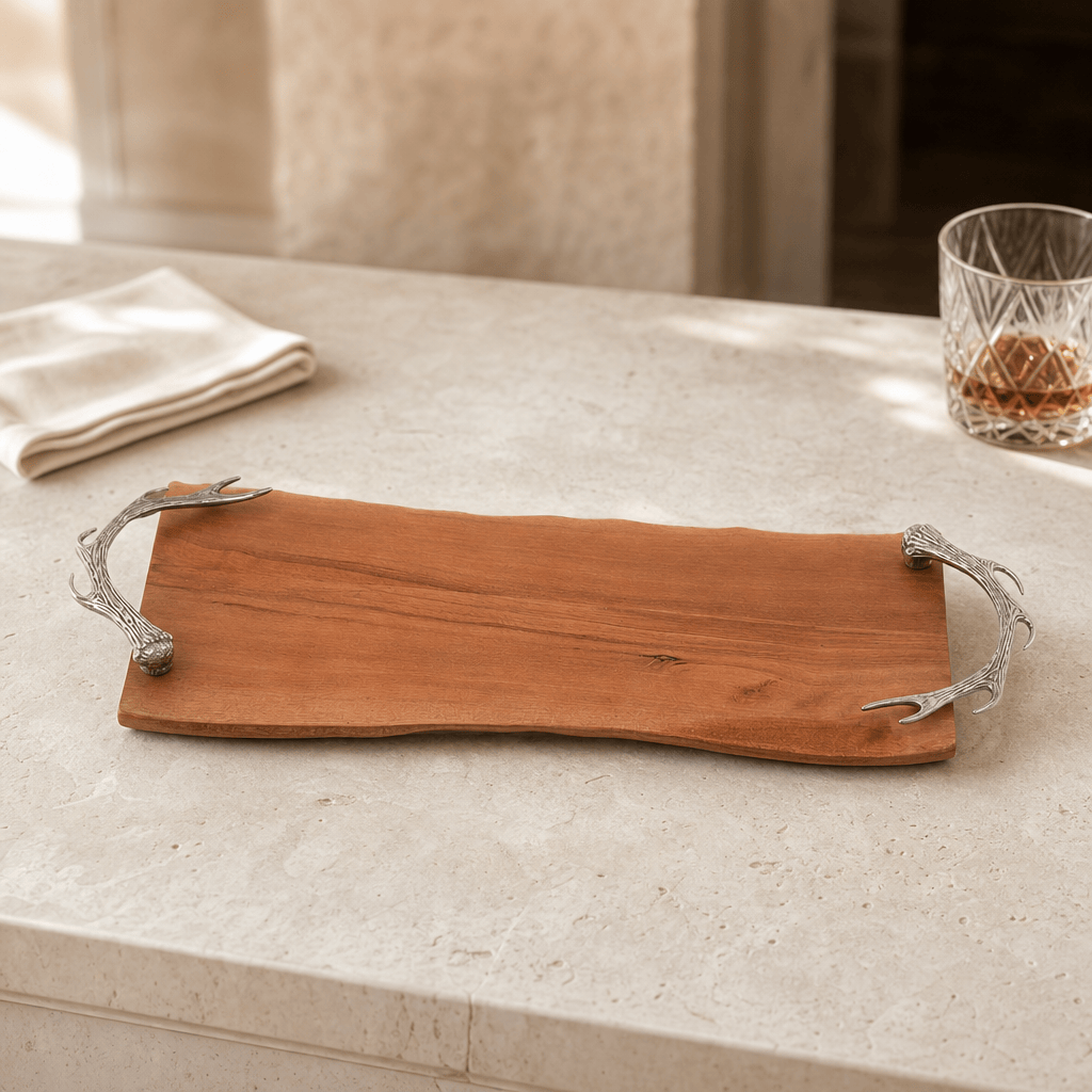 Pewter Antler Handle Charcuterie Board 3
