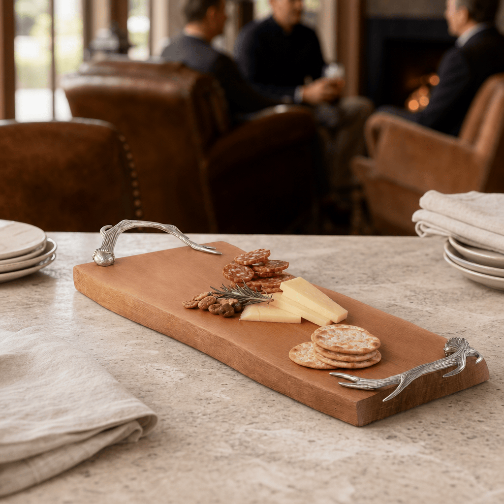 Pewter Antler Handle Charcuterie Board 6
