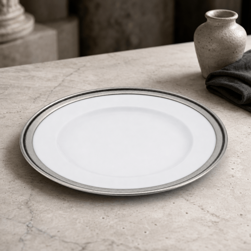 Classic Pewter Rim Dinner Plate 5