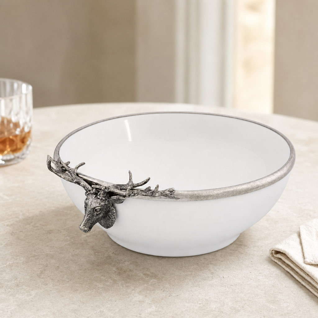 Elk Head Stoneware Bowl Larger 2