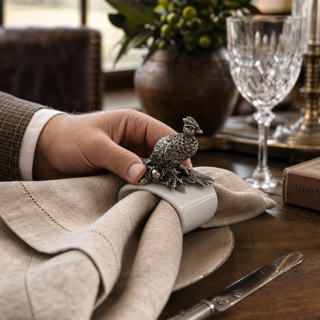 Pheasant Stoneware Napkin Ring 4