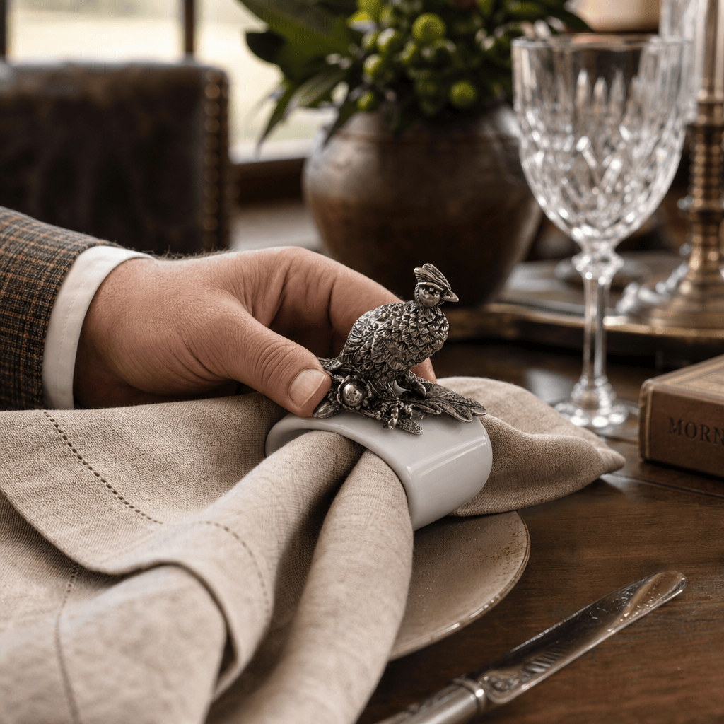 Pheasant Stoneware Napkin Ring 4