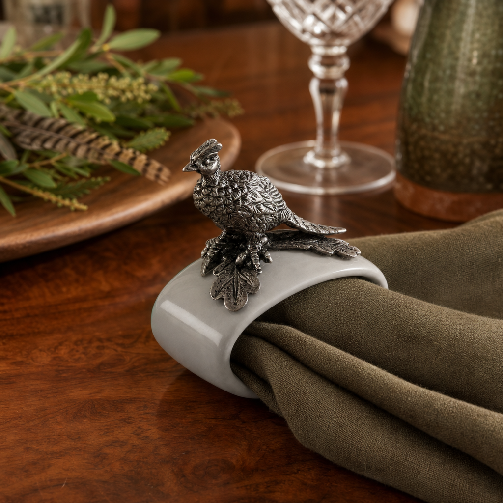 Pheasant Stoneware Napkin Ring 5