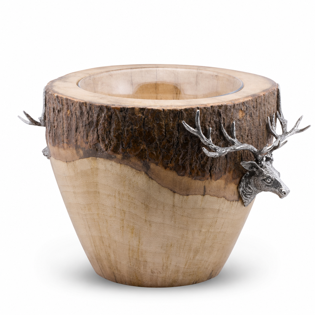Natural Log Elk Ice Bucket 1